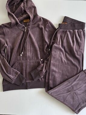 Royale Lady Velour Brown Tracksuit Set - M